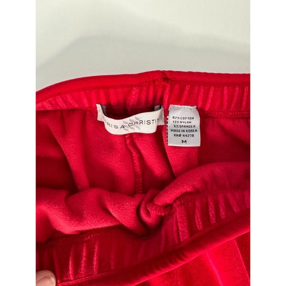 Marisa Christina Elastic Waist Pant Size Medium Red Cotton Blend Velour - Picture 8 of 16